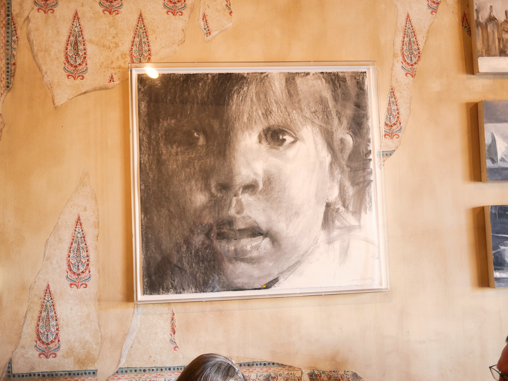 a portrait at a restaiurant