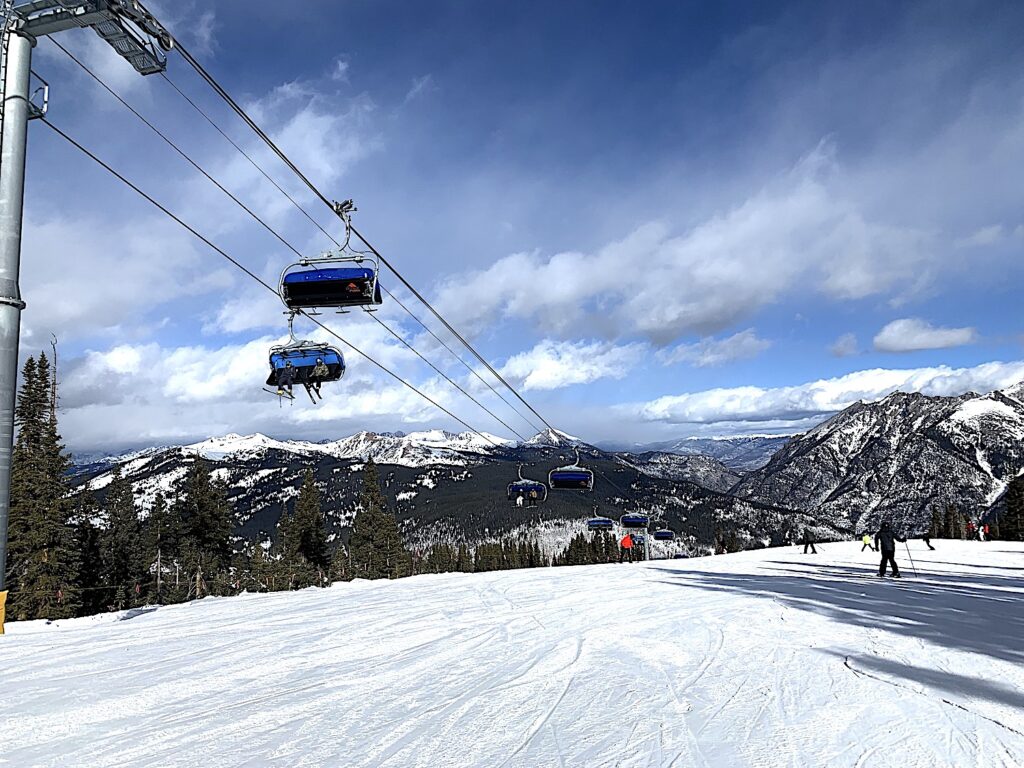 A view of a ski run in Colorado.